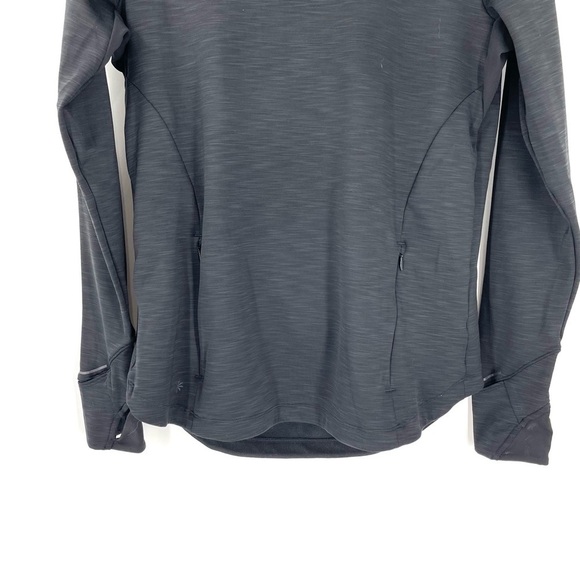 Athleta Boot Camp Hoodie Space Dye Black Cross Back Pullover - Picture 3 of 6
